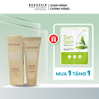 Kem Nền Trang Điểm  chống nắng ISK Full Cover BB Cream SPF 50+/PA+++ 45ml, Che Phủ Tuyệt Đối, Kiềm Dầu Lâu Trôi