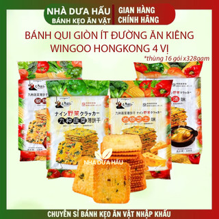 [328gam ]Bánh lạt ăn kiêng ít đường hiệu Wingoo vị rau củ/ gà hầm/ phomai/ bít tết nướng - ăn vặt healthy ngon bổ rẻ