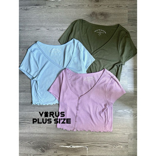 [virusplussize]*Áo crop gân Aero xuất dư xịn (AEROATGAN) (lỗi)