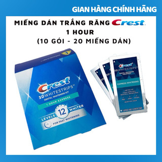 Miếng Dán trắng răng Crest cấp tốc sau 1 giờ Fullbox - 1 Hour Express (10 gói)