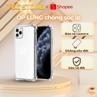  Ốp lưng ip trong suốt CarePhones chống ố vàng bảo vệ camera viền dẻo chống sốc cho ip 11 12 13 14 promax 