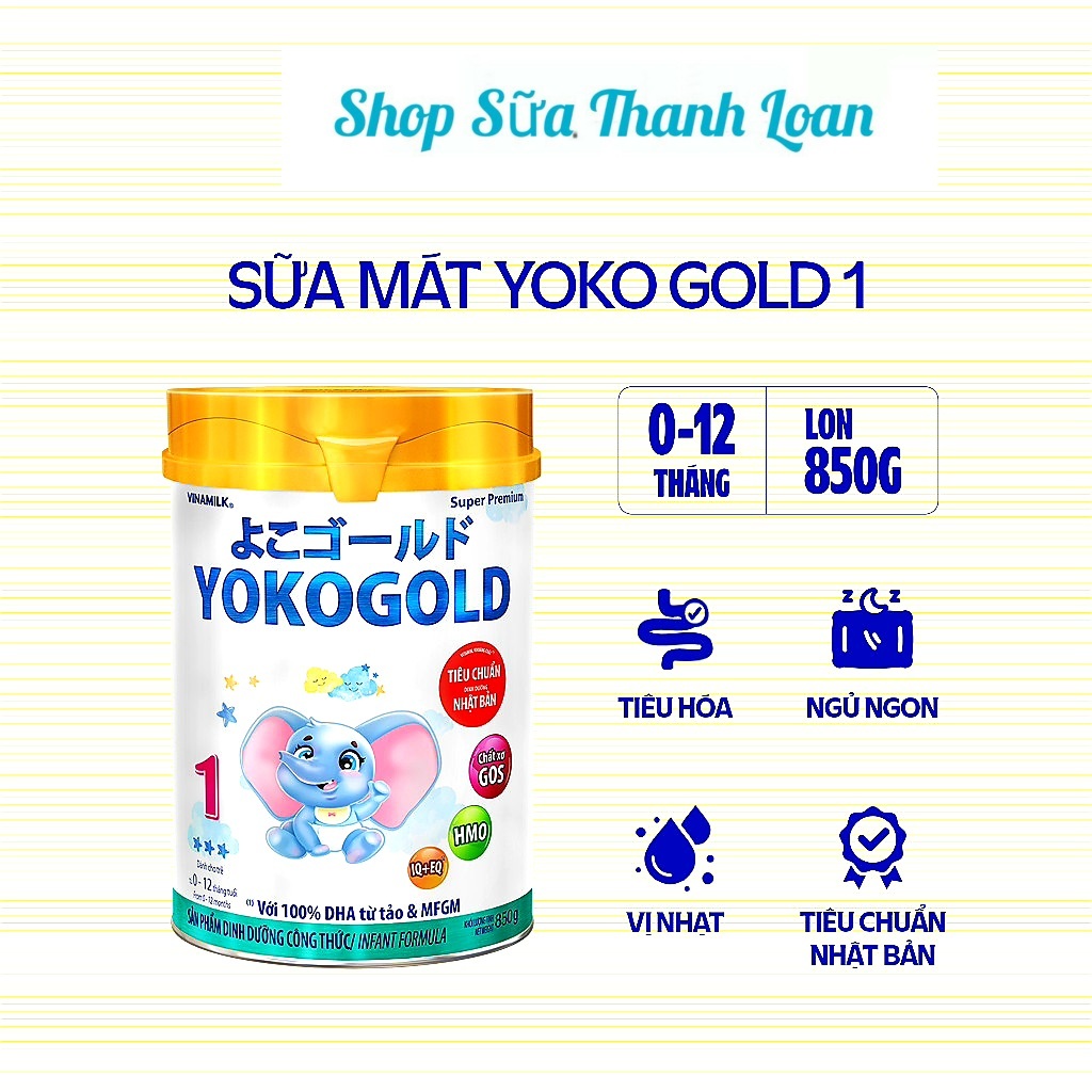 (HSD T4-2028) SỮA BỘT VINAMILK YOKOGOLD 1/ 2 850G.