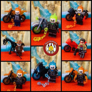 Đồ chơi xếp hình - Lắp ráp nhân vật - Ma tốc độ - Combo xe + Ghost Rider - Hàng cao cấp - Marvel - Ảnh shop !
