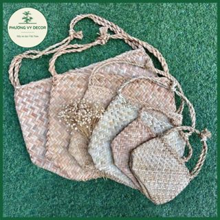 Bị cói, túi cói đựng đồ đi chợ, decor trang trí thân thiện với môi trường full size
