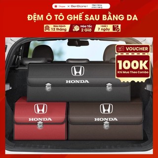 Hộp Cốp Ô Tô Có Thể Gấp Gọn, Có Khóa Chắc Chắn,Thùng Đựng Đồ Ô Tô Da Cao Cấp Có Logo Theo Hãng Xe