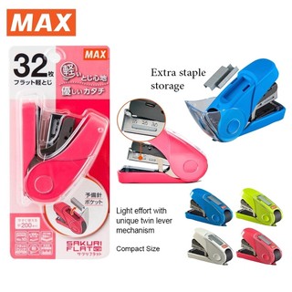 Bấm kim trợ lực max hd-10fl3k japan - bấm 32 tờ, giảm 50% lực bấm, tự làm phẳng chân ghim, nạp 2 băng ghim