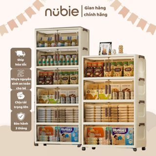 Nubie Tủ Nhựa Gấp Gọn Ngang 58cm, Tủ Đựng Đồ Đa Năng Lắp Ghép, Hộp Đựng Quần Áo, Nhựa PP, Có Bánh Xe