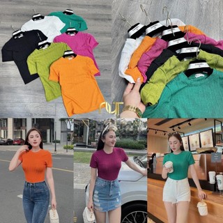 Áo thun ánh nhũ siêu co giãn, mix đồ sang chảnh - SCXA38