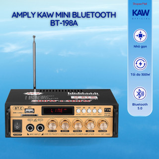 Amply KAW Mini Bluetooth BT-198B Công Suất 2 Kênh 600W, Có Echo Dễ Dàng Kết Nối Đa Thiết Bị, Hỗ Trợ Bluetooth 5.0