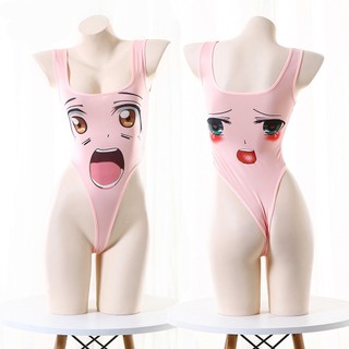 Đồ lót liền thân ôm body xuyên thấu in hình phong cách anime mặc 2 chiều