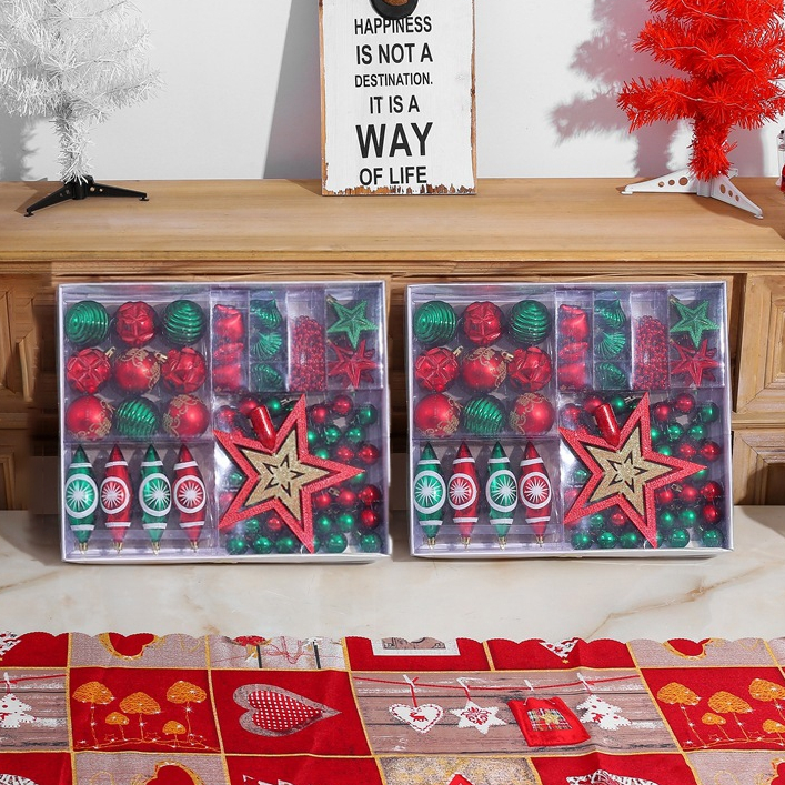 Set 74 Món Phụ Kiện Treo Quả Châu E86 Trang Trí Noel Phụ Kiện Giáng Sinh