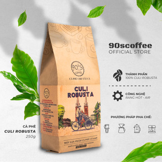Cà phê culi robusta 90s coffee đắng mạnh thơm nồng hậu vị sâu, cà phê rang mộc nguyên chất 100%
