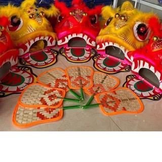 đầu múa lân cho bé 4-9 tuổi(combo 1 lân+1 trống+1 mặt địa+1 quạt)