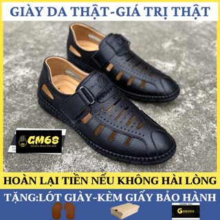 Giày rọ nam thoáng mát chất liệu da bò nguyên tấm đế cao su khâu chỉ bảo hành 1 năm TK0356