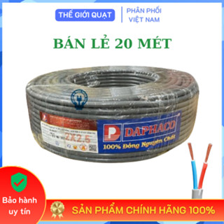   HỎA TỐC  Dây điện đôi xám Daphaco  FA tròn xám  bán lẻ 20 mét - Hàng chính hãng 