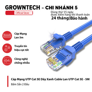 ( Bấm Sẵn 2 Đầu ) Cáp Mạng UTP Cat 5E Dây Xanh Cable Lan UTP Cat 5E - 5M