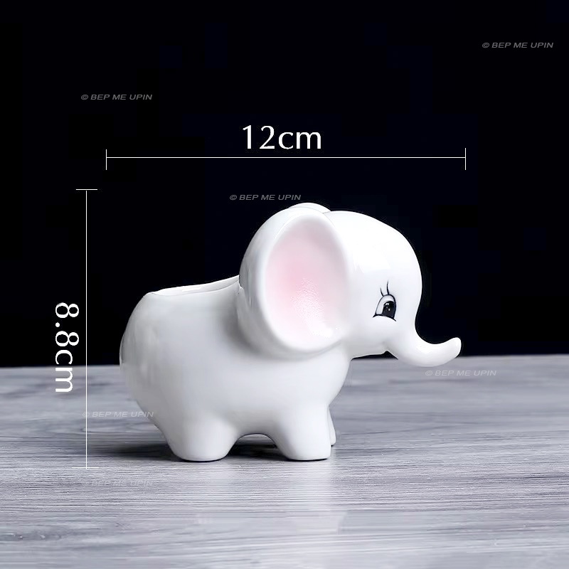 Voi sứ Cute chậu voi cảnh cắm hoa mâm cúng thôi nôi, trồng cây cảnh, con voi sứ