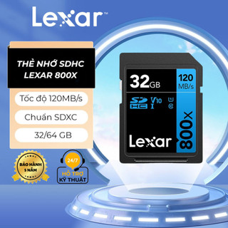 Thẻ nhớ sdhc lexar 32gb/ 64gb high-performance 800x, dùng cho máy ảnh, máy quay phim, tốc độ 120mb/s