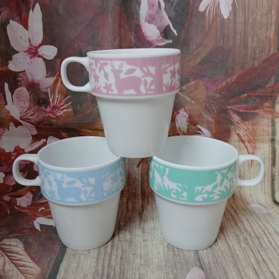 ly sứ uống nước hoạ tiết viền hoa văn nhiều màu 350ml - ly sứ hoa văn đẹp 350ml