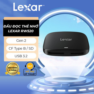 Đầu đọc thẻ lexar rw520 professional cfexpress type b/ thẻ sd usb 3.2 gen 2, bh chính hãng 12 tháng