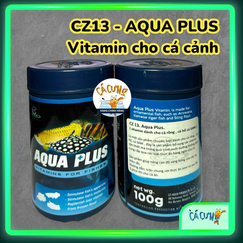 Vitamin cá AQUA PLUS CZ13 - VITAMIN CHO RỒNG, HỔ, SAM và cá cảnh khác (Hàng Công Ty)