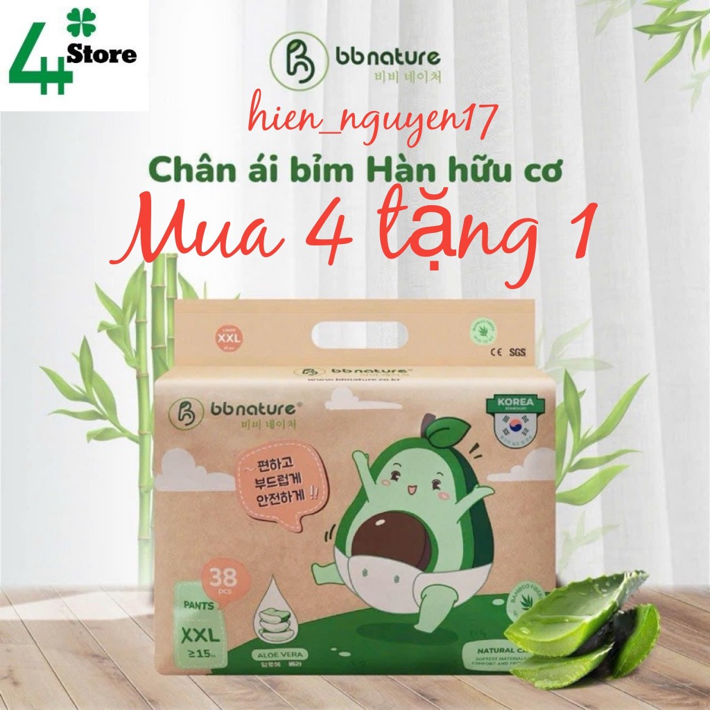 [MUA 4 TẶNG 1] Tã/Bỉm BB NATURE NỘI ĐỊA HÀN QUỐC Đú Size NB60/S56/M52/M48/L44/XL40/XXL38