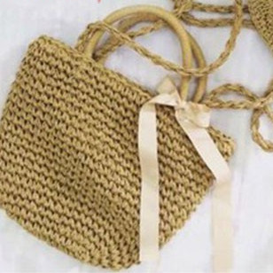 Combo tiết kiệm túi cói nơ (chọn màu) và nón cói đan mềm thắt dây da vintage