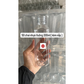 50 chai nhựa vuông 330ml đựng trà sữa