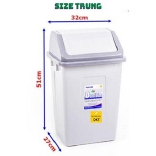 Thùng rác nắp lật loại trung Duy Tân dung tích 22 lít