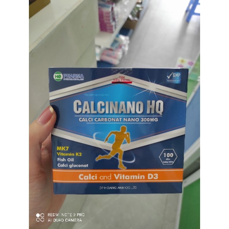 Calcinano HQ bổ sung canxi, d3,mk7, k2 giúp hỗ trợ giảm đau nhức xương, hỗ trợ giảm tê bì chân tay, 
