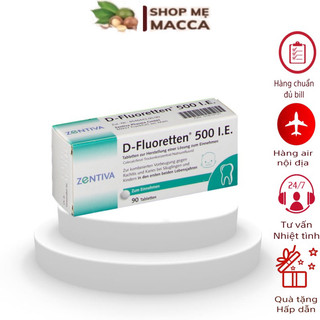 Vitamin D Fluoretten 500 I.E Zentiva Đức bổ sung vitamin D3 cho trẻ phát triển xương và răng hộp 90 viên