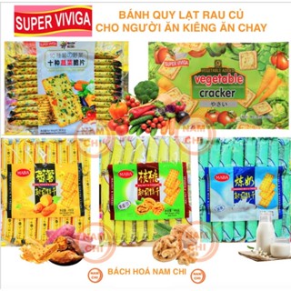 Bánh Quy Lạt Rau Củ Ít Ngọt Cho Người Ăn Kiêng Ăn Chay Vị Rau Củ Khoai Lang Mật Óc Chó Sữa Tươi Hàng Đài Loan