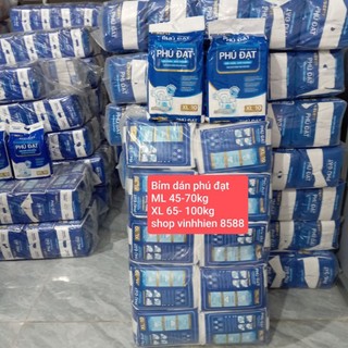  Tã bỉm dán phú đạt XL từ 65-100kg   10 gói - 100miếng  có vách chống chào siêu thấm hút 