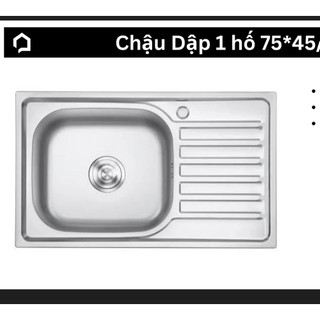 Chậu rửa bát 1 hố 1 bàn inox 304+ bộ xả chậu