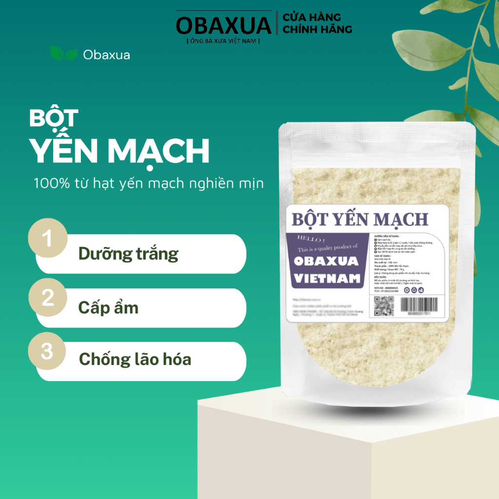 Mặt Nạ Bột Đắp Mặt Hữu cơ OBAXUA Dưỡng Da Trắng Mịn màng | BigBuy360 - bigbuy360.vn