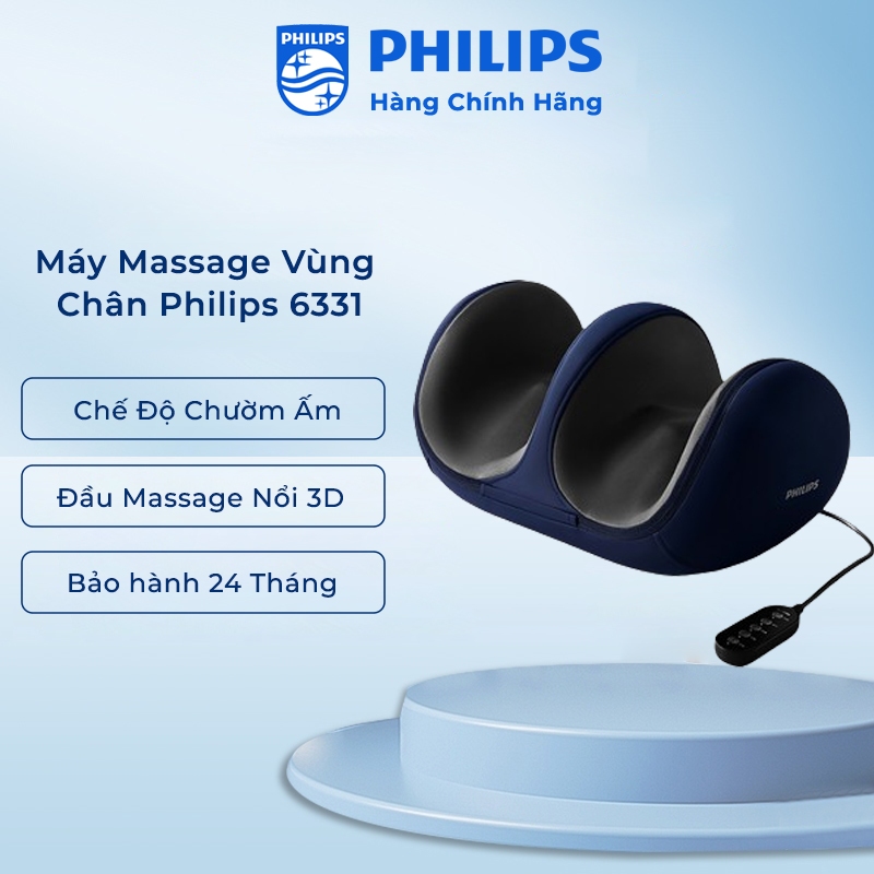 Máy Massage Vùng Chân PHILIPS 6331[Bảo Hành 24T] Massage 2 chế độ và chườm ấm, massage đa vùng.