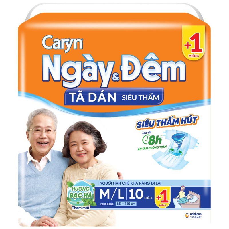 siêu Hot : Tặng01 miếng tã dán Cary ngày đêm siêu tiết kiệm Combo 2 bich Tã dán người già caryn ngày và đêm 10+1( 22)