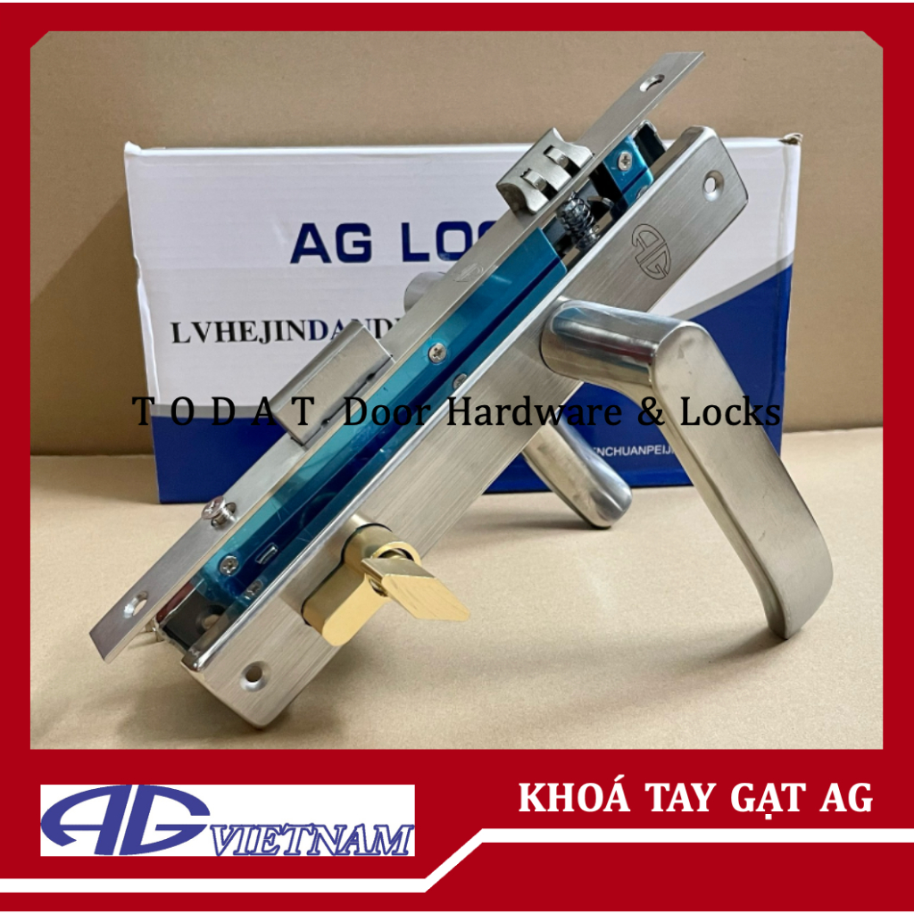   Giá sỉ  Khoá Tay Gạt AG Inox dùng cho cửa nhôm sắt gỗ đố 3x6 hệ 700 