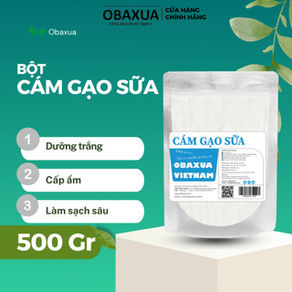 Bột cám gạo sữa [ 500Gr ] Obaxua nguyên chất hữu cơ - Giúp Dưỡng Trắng da, Dưỡng Ẩm, Mờ Thâm