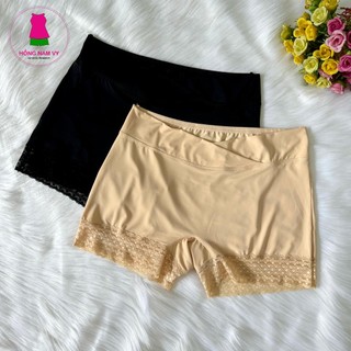 Quần mặc váy bầu cạp chéo HỒNG NAM VY phối viền ren cao cấp