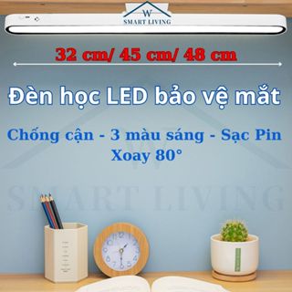 Đèn trang điểm Đèn ngủ Đèn bàn học Đèn học để bàn Đèn LED 42CM xoay 80°  bảo vệ mắt chống cận sạc Pin USB  3 chế độ sáng