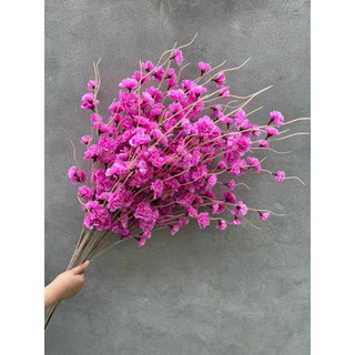 lcành đào râu trang trí hoa vải lụa