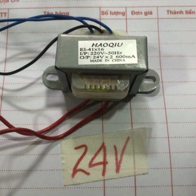 Biến áp đối xứng 24V-24V(600mA)