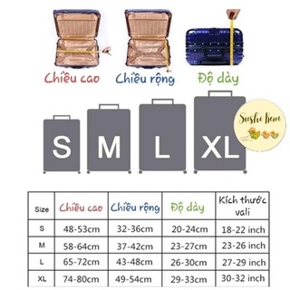 Bọc vali đủ size, Áo trùm vali