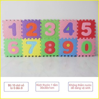 Thảm xốp 10 tấm hình số 30*30*1cm