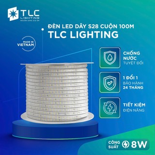 Đèn LED Dây S28 cuộn 100m Ánh sáng Trắng Vàng TLC LIGHTING