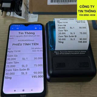 Máy in nhiệt ko dùng mực để in bill, in hóa đơn, bluetooth MT-11 mini cầm tay dùng pin