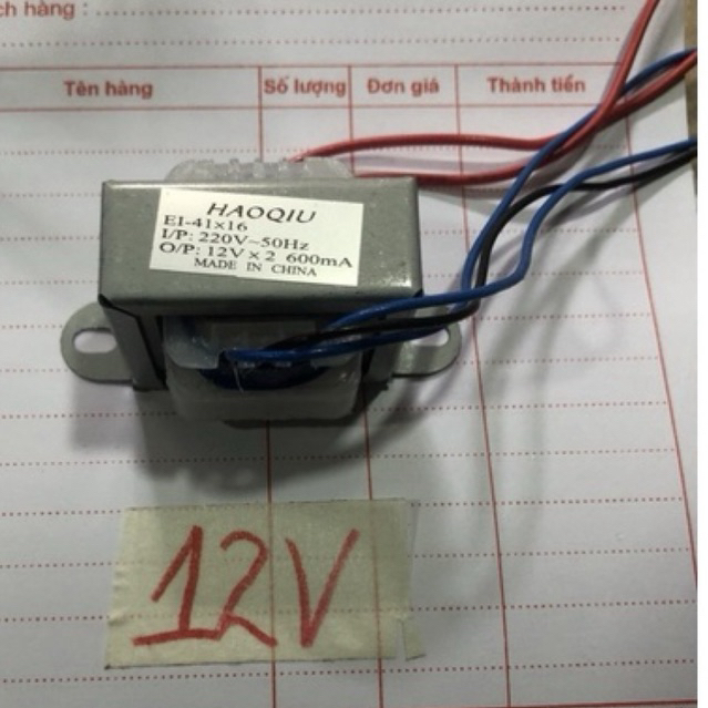 Biến áp đối xứng 12V-12V(600mA)