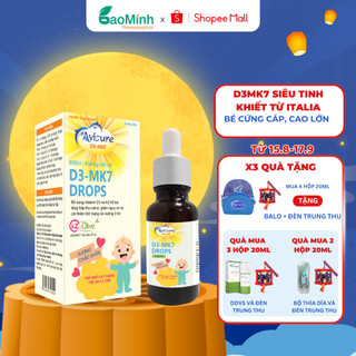 Vitamin D3 K2 tinh khiết Italia Avisure D3MK7 hấp thụ canxi tăng chiều cao hiệu quả cho bé