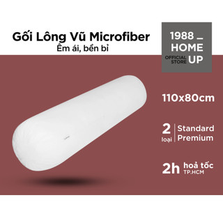Ruột Gối Ôm 110x80cm Gòn Lông Vũ Microfiber, Vải Bọc 100% Cotton Cao Cấp - 1988 Home Up, Êm Ái, Bền Bỉ, 110x40cm